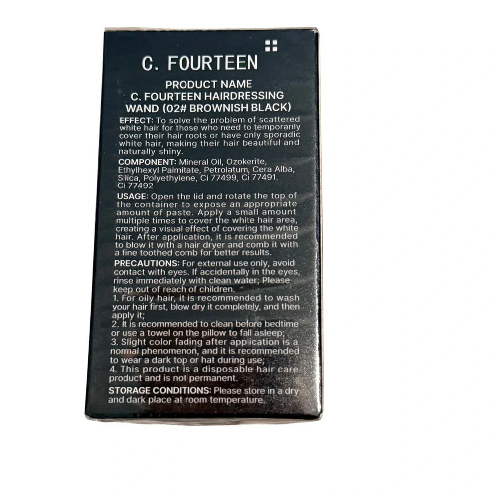 Set of 2 C. Fourteen Hairdressing Wand 02 Brownish Black Gray Hair Coverage 20g